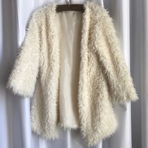 Faux off white fur soft jacket